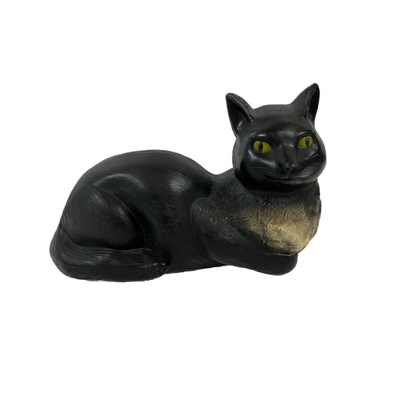Vintage Blow Mold Cat~ULTRA RARE~Union Products Spooky Halloween Black Cat MCM - Picture 1 of 6